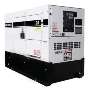 An MQ DCA25SSIU4F 25kVa Multi Phase Super Silent Diesel Generator